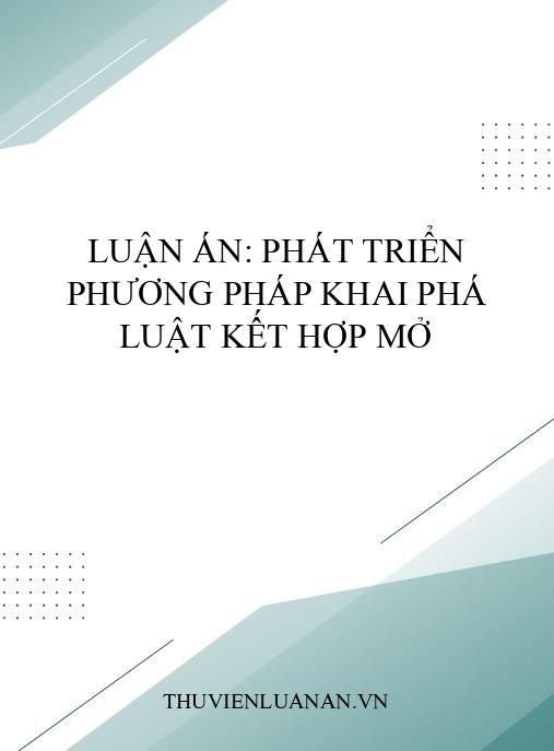Luận án: Phát triển phương pháp khai phá luật kết hợp mở