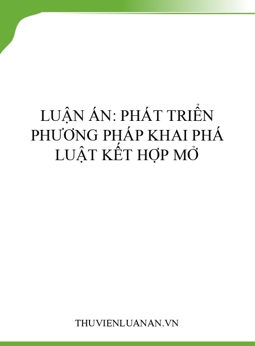 Luận án: Phát triển phương pháp khai phá luật kết hợp mở