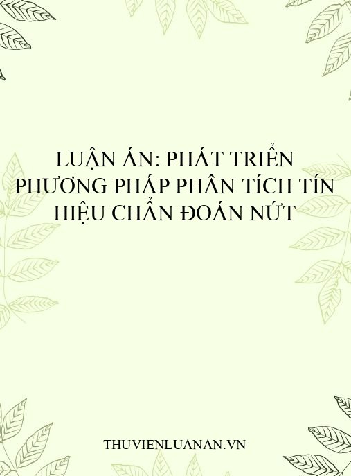 Luận án: Phát triển phương pháp phân tích tín hiệu chẩn đoán nứt
