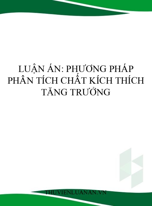 Luận án: Phương pháp phân tích chất kích thích tăng trưởng