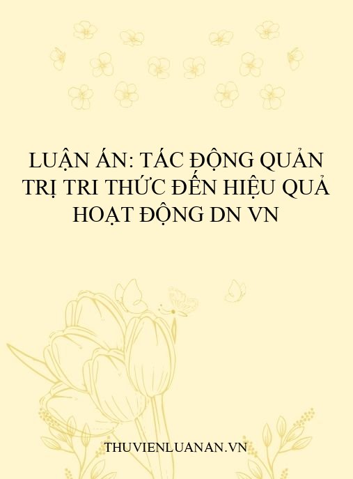 Luận án: Tác động quản trị tri thức đến hiệu quả hoạt động DN VN