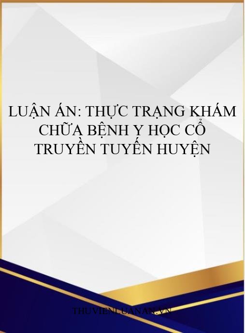 Luận án: Thực trạng khám chữa bệnh Y học cổ truyền tuyến huyện
