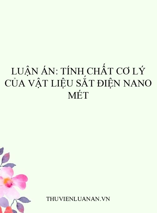 Luận án: Tính chất cơ lý của vật liệu sắt điện nano mét