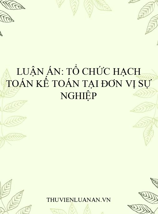 Luận án: Tổ chức hạch toán kế toán tại đơn vị sự nghiệp