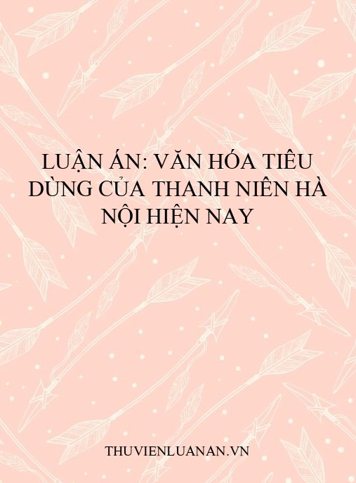 Luận án: Văn hóa tiêu dùng của thanh niên Hà Nội hiện nay