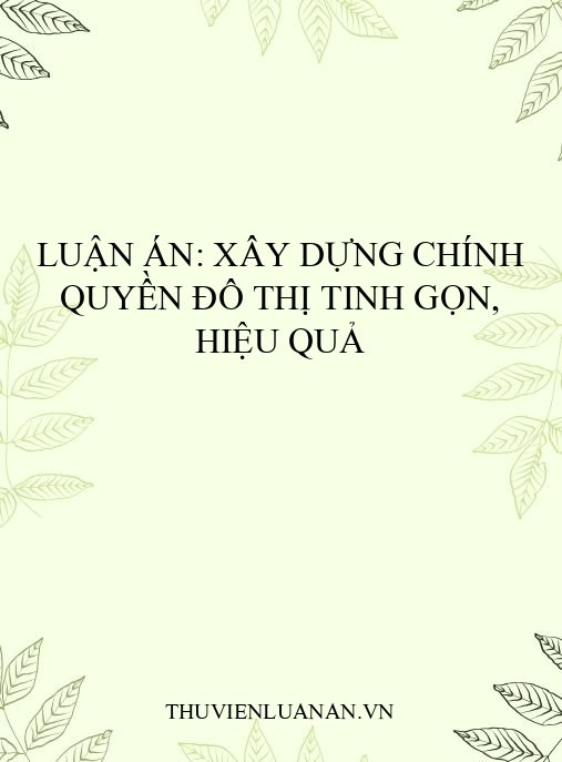 Luận án: Xây dựng chính quyền đô thị tinh gọn, hiệu quả