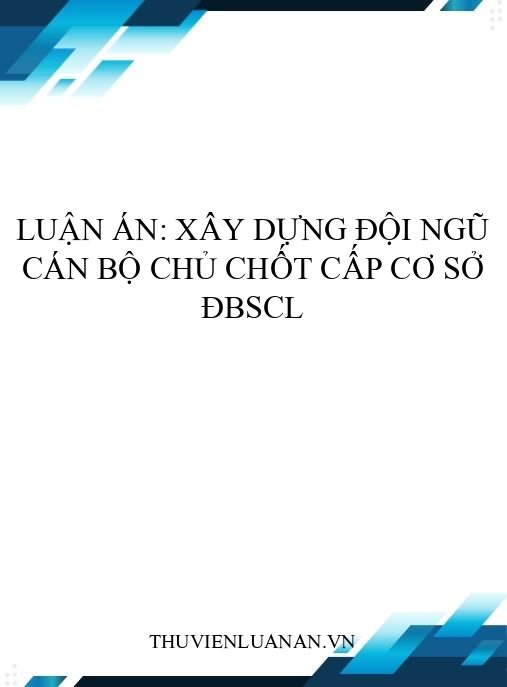 Luận án: Xây dựng đội ngũ cán bộ chủ chốt cấp cơ sở ĐBSCL