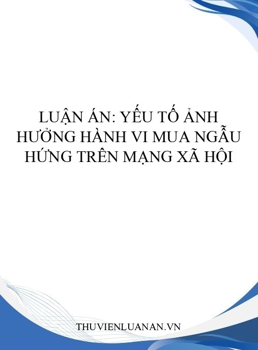 Luận án: Yếu tố ảnh hưởng hành vi mua ngẫu hứng trên mạng xã hội